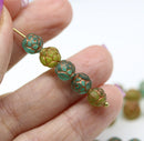 7mm Rose Bud Czech Beads Mix frosted glass