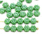 6mm Green daisy flower czech glass beads, 30pc