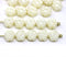 6mm Ivory cream daisy flower czech glass beads, 30pc