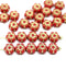 6mm Red gold daisy flower czech glass beads, 30pc