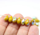 6x9mm Mustard Yellow teardrops Czech Glass drop beads 
