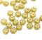 6mm Yellow gold inlays daisy flower czech glass beads, 30pc
