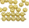 6mm Yellow gold inlays daisy flower czech glass beads, 30pc
