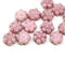 8mm Pink daisy flower czech glass beads, 15pc