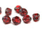 10x8mm Red czech glass fire polished beads picasso finish, 8Pc