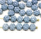 6mm Montana blue luster daisy flower czech glass beads, 30pc