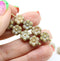 8mm Picasso daisy flower czech glass beads, golden inlays, 15pc