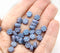 6mm Montana blue purple luster daisy flower czech glass beads, 30pc