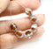 10x8mm Smokey topaz czech glass fire polished beads silver ends, 8Pc