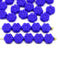 6mm Dark blue daisy flower czech glass beads, 30pc