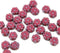 6mm Violet purple daisy flower czech glass beads pink inlays, 30pc