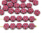 6mm Violet purple daisy flower czech glass beads pink inlays, 30pc