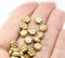 6mm Golden daisy flower czech glass beads, 30pc