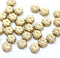 6mm Golden daisy flower czech glass beads, 30pc