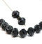 9mm Black czech glass bicone fire polished beads, 10Pc