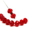 9mm Red transparent czech glass bicone fire polished beads, 10Pc