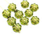 10mm Green gold flower czech glass bead, 10pc