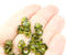 6x8mm olive green czech glass bell flower cups small floral beads 20Pc