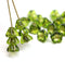 6x8mm olive green czech glass bell flower cups small floral beads 20Pc