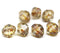 10x8mm Picasso on clear czech glass fire polished beads, 8Pc