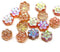 8mm Peach daisy flower czech glass beads, 15pc
