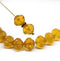 9mm Dark yellow czech glass bicone fire polished beads, 10Pc