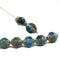 10x8mm Capri blue czech glass fire polished beads, 8Pc