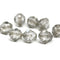 10x8mm Gray czech glass fire polished beads silver edge, 8Pc