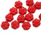 8mm Red daisy flower czech glass beads, 15pc