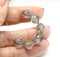 10x8mm Gray czech glass fire polished beads silver edge, 8Pc