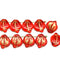 12x14mm Large red leaf beads, glass chunky wavy beads, 10pc