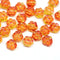 6mm Orange yellow daisy flower czech glass beads, 30pc