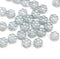 6mm Light grey daisy flower czech glass beads, 30pc