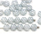 6mm Light grey daisy flower czech glass beads, 30pc