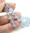 6mm Light grey daisy flower czech glass beads, 30pc