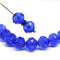 9mm Sapphire blue czech glass bicone fire polished beads, 10Pc