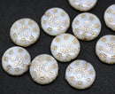 13mm White and silver celestial beads Moon and stars, 10pc