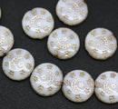 13mm White and silver celestial beads Moon and stars, 10pc