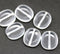 14x12mm Crystal clear oval table cut beads czech glass, 6Pc