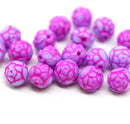 7mm Rose Bud Czech Glass Beads Bright Pink