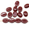 Coffee bean Czech glass beads - Brown red - 15pc