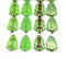 Green Christmas tree beads Czech glass 8pc
