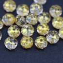 5x7mm clear czech glass rondelle beads gold wash