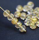 5x7mm clear czech glass rondelle beads gold wash