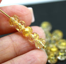 5x7mm Clear gold flakes Czech glass rondelle spacers, 20pc