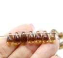 6x10mm Brown czech glass top drilled teardrops 30pc