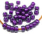 6mm Bright violet pony Czech glass beads, 2mm hole - 40pc