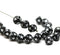 7mm Black cube czech glass beads star ornament, 20pc