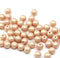 4mm Peach pearl shine Czech glass round druk spacers, 50pc
