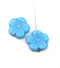 22mm Opaque blue large czech glass flower beads, 2pc